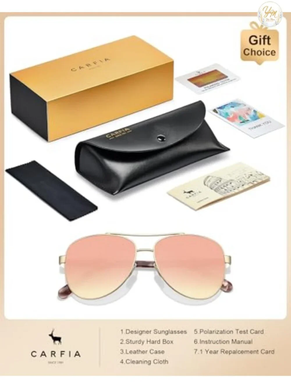Polarized Sunglasses for Women UV400 Protection Handcrafted Acetate Metal Frame